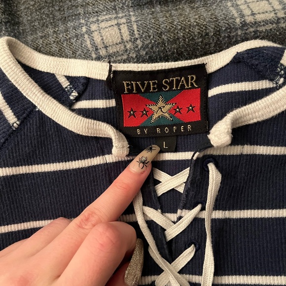 Vintage 5 star stripped shirt by Roper - Picture 2 of 2